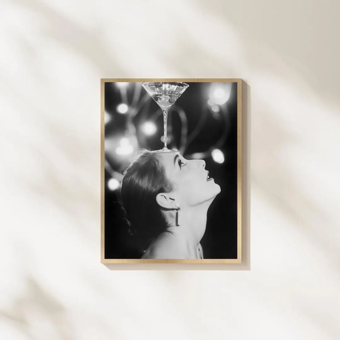 Black and White Martini Wall Art | Elegant Woman Fine Art Photography, Feminist Wall Art  / DIGITAL DOWNLOAD