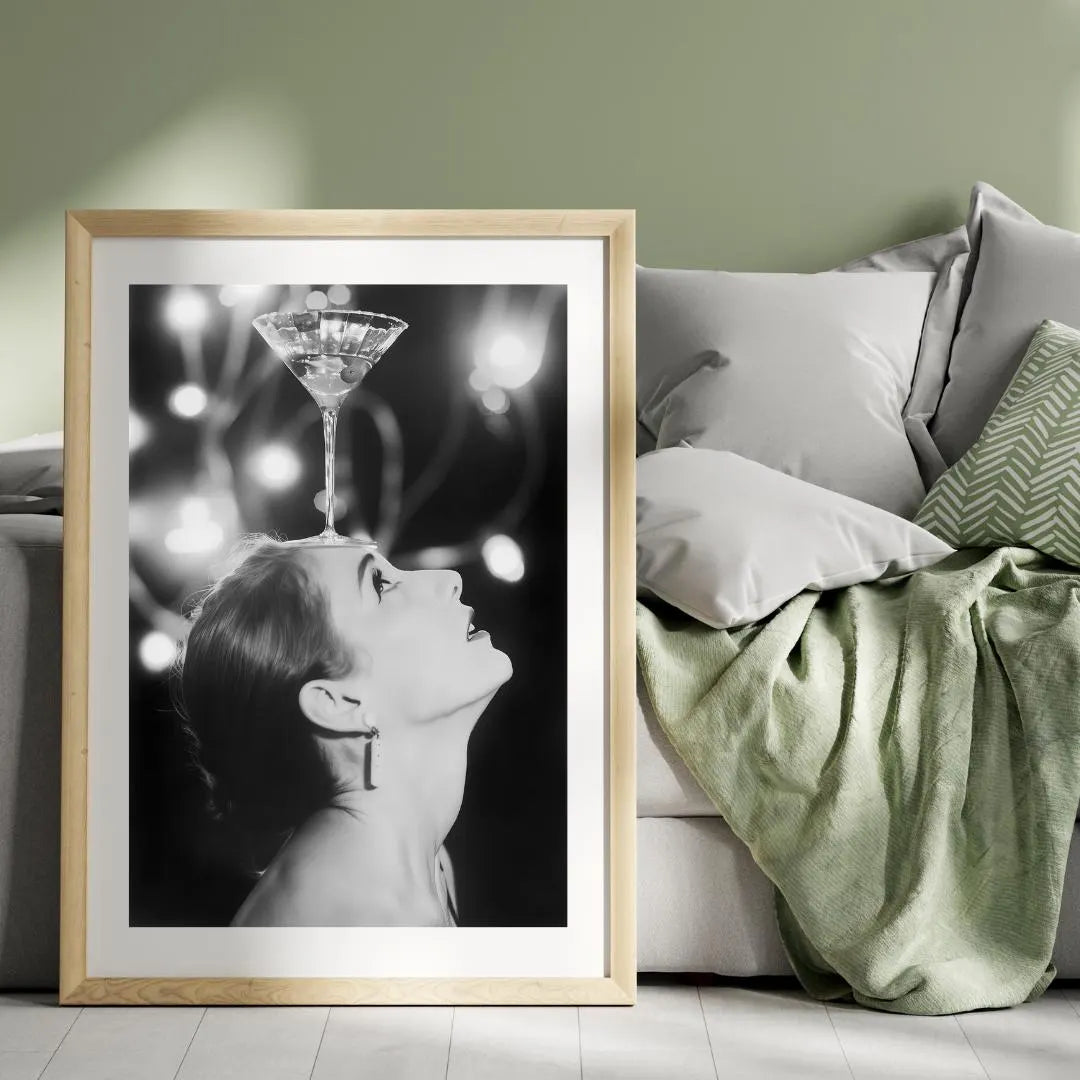 Black and White Martini Wall Art | Elegant Woman Fine Art Photography, Feminist Wall Art  / DIGITAL DOWNLOAD