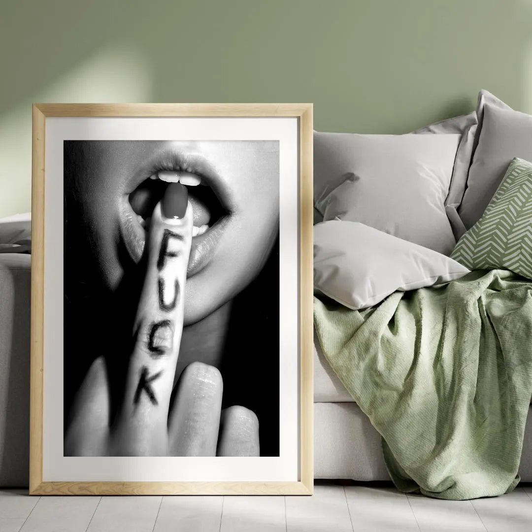 Feminist Wall Art Decor, Middle Finger Poster