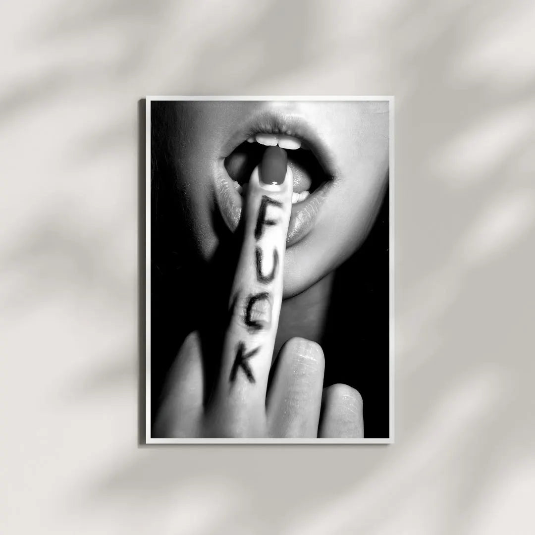 Feminist Wall Art Decor, Middle Finger Poster