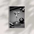 Cocktail on Billiards Table Poster - Lucky 8 Ball Poster