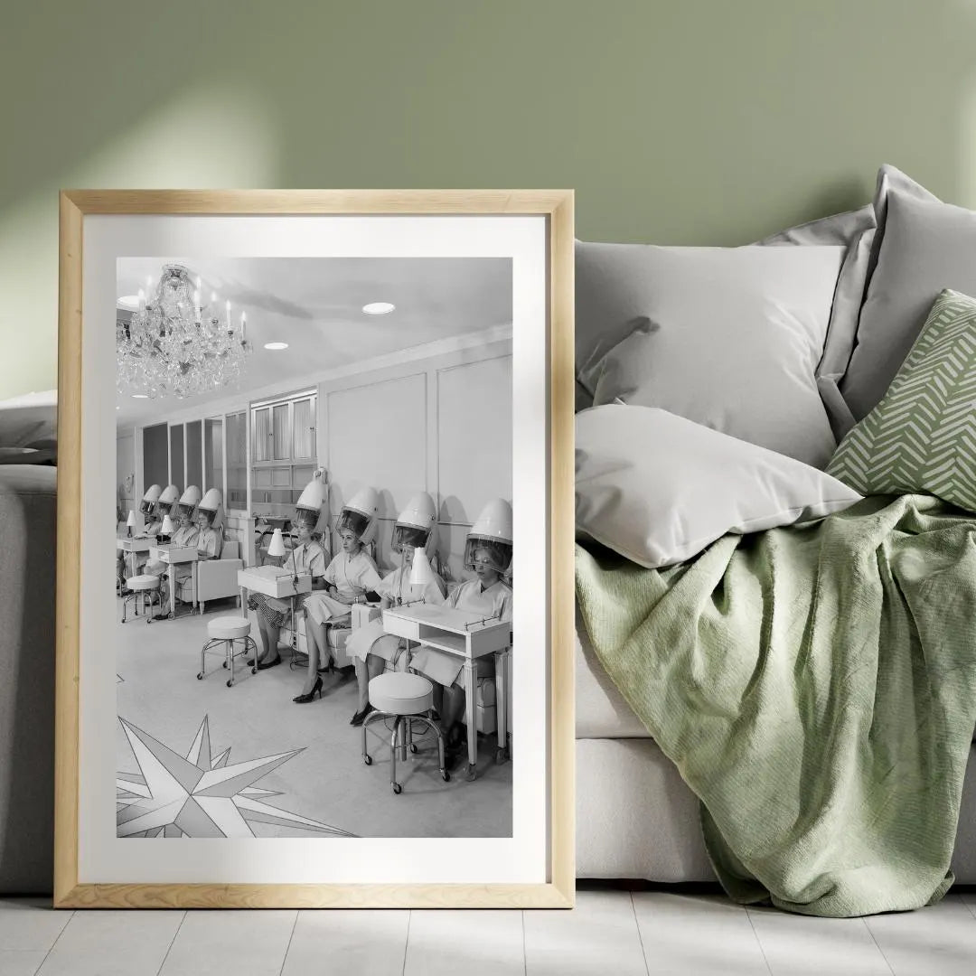 Vintage Beauty Salon Wall Art Decor, Retro Hair Salon Design