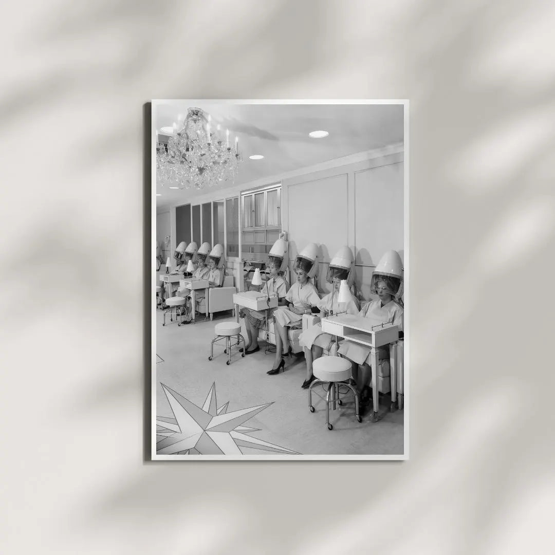 Vintage Beauty Salon Wall Art Decor, Retro Hair Salon Design