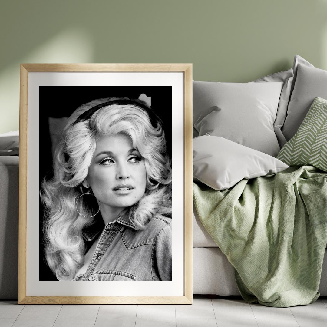 Dolly Parton Poster, Music Black and White Wall Art