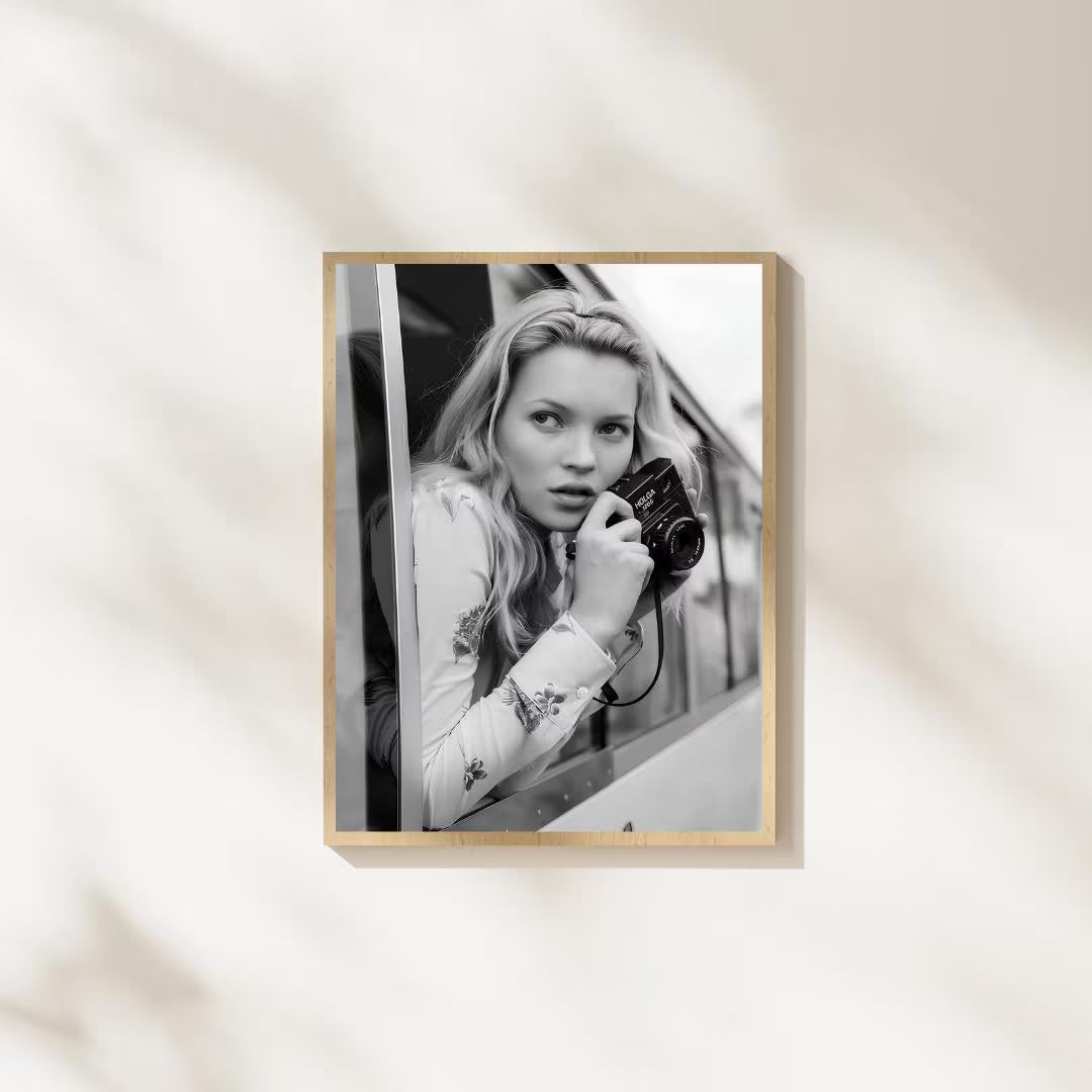 Kate Moss Black and White Poster, Fashion Icon Wall Art / DIGITAL DOWNLOAD