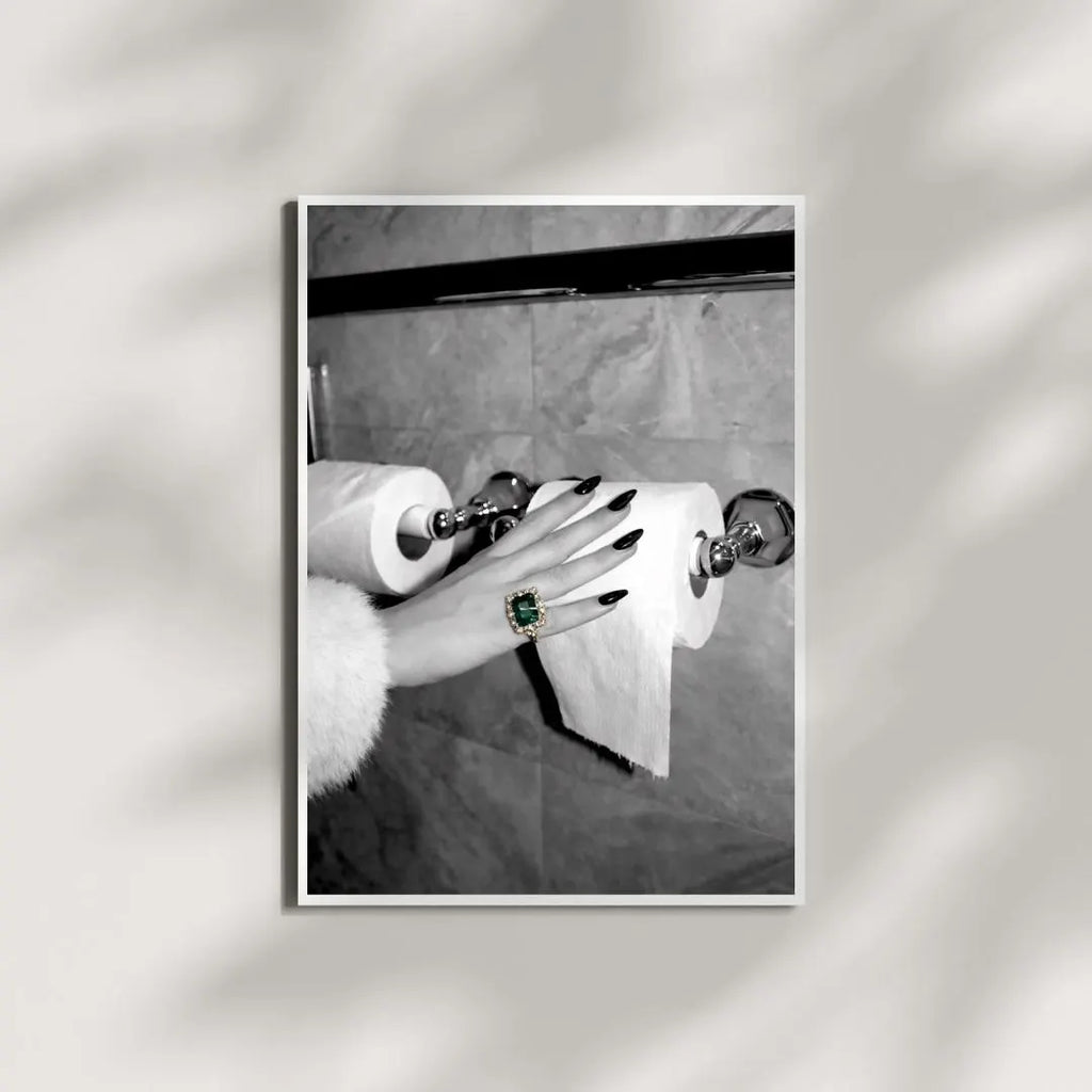 Luxury Bathroom Wall Art, Black and White Fashion Photography