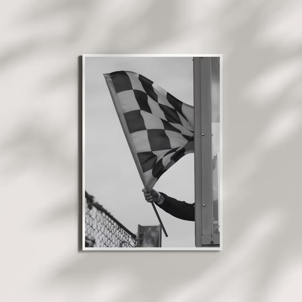 Black and White Checkered Flag Wall Art, Racing Flag Print / DIGITAL DOWNLOAD