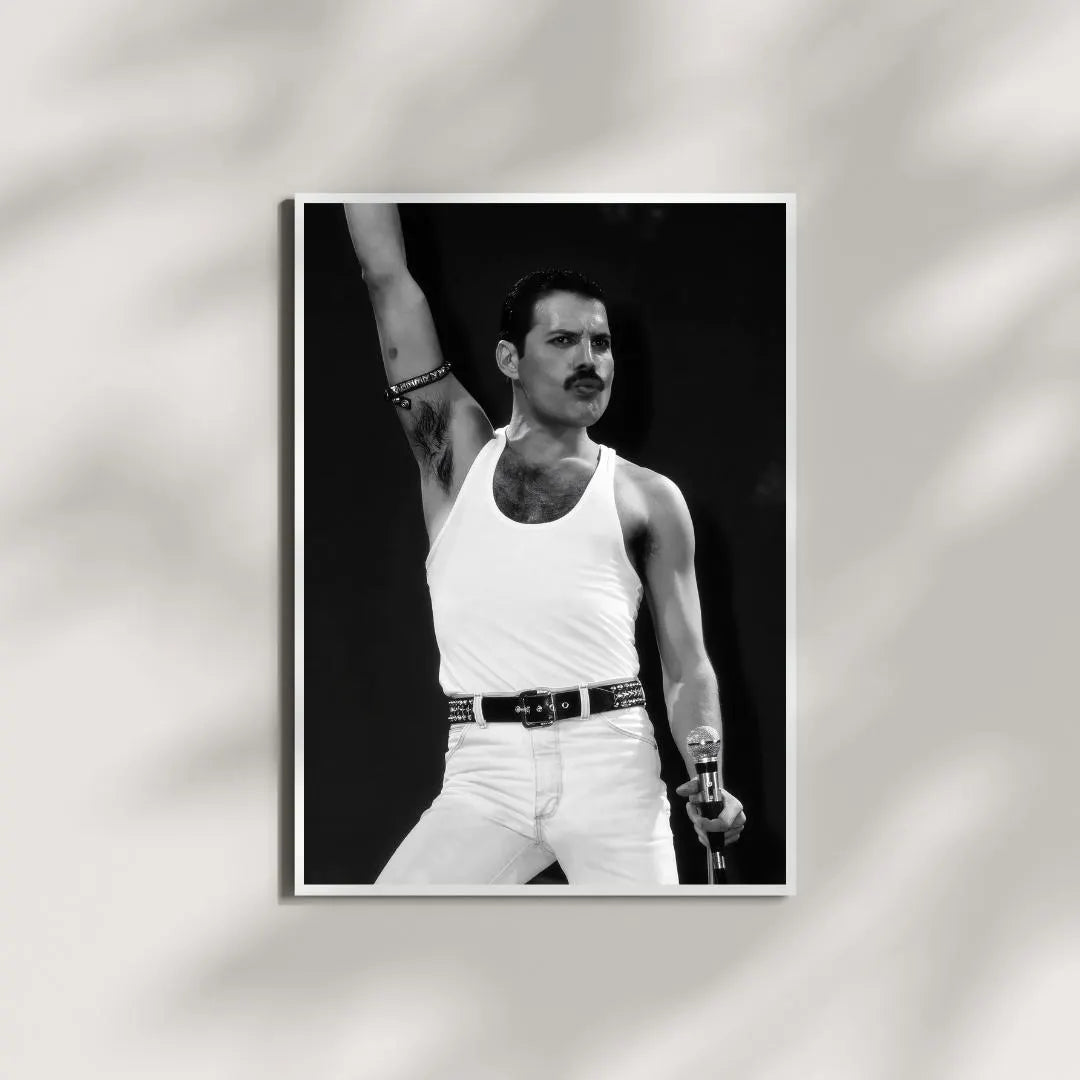 Freddie Mercury Vintage Photo Print: Rock Music Poster