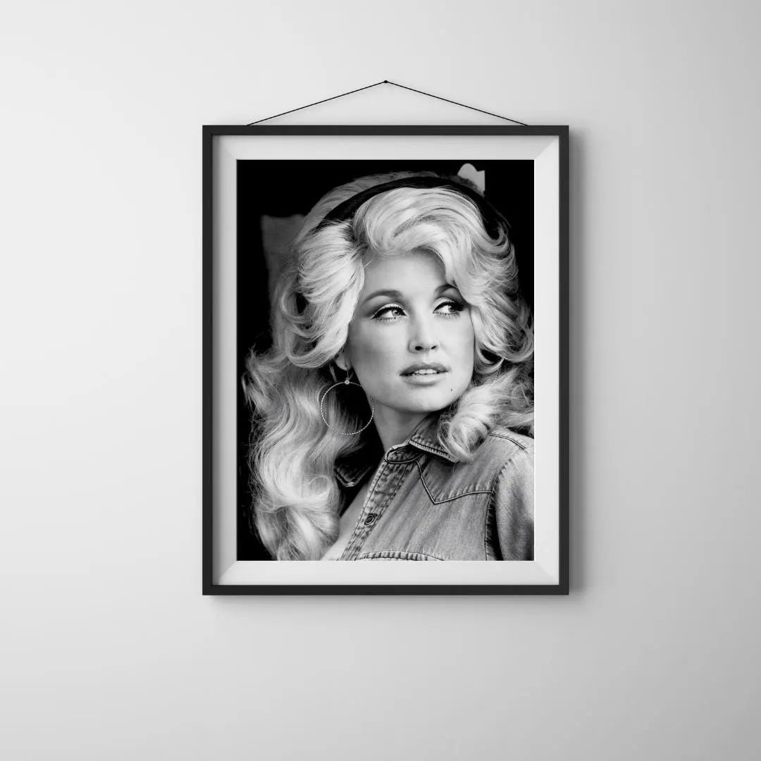 Dolly Parton Poster, Music Black and White Wall Art