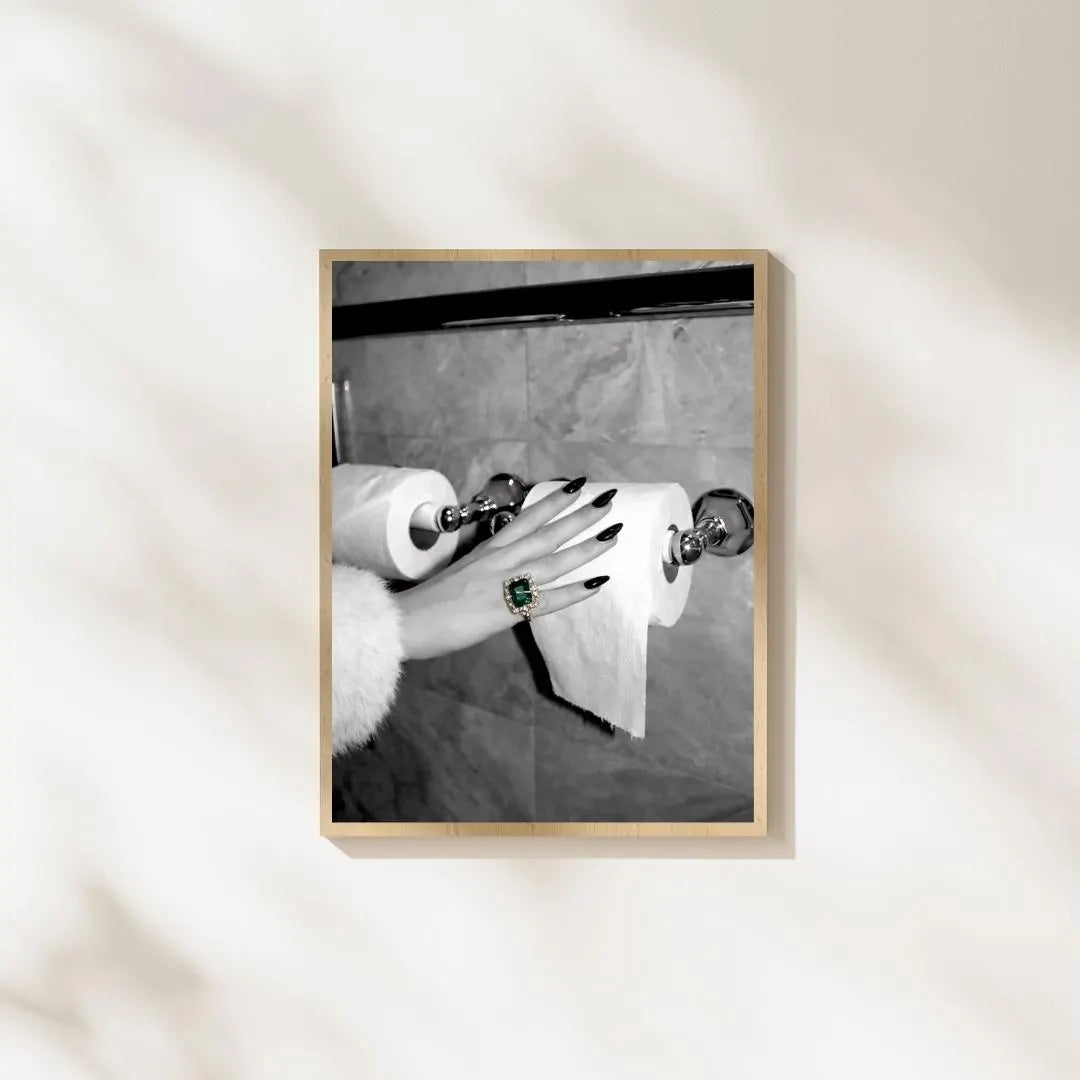 Luxury Bathroom Wall Art, Black and White Fashion Photography