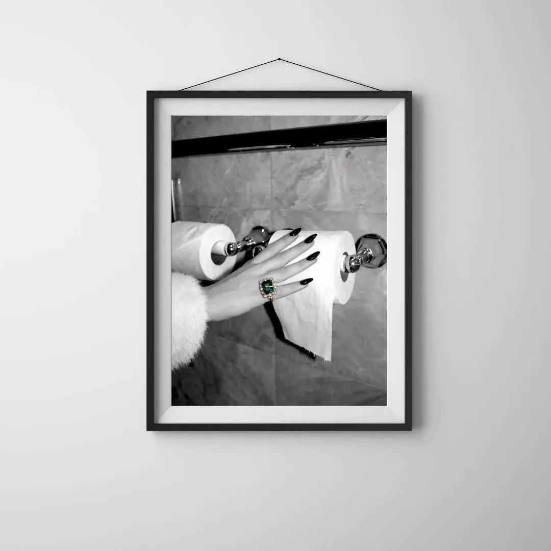 Luxury Bathroom Wall Art, Black and White Fashion Photography