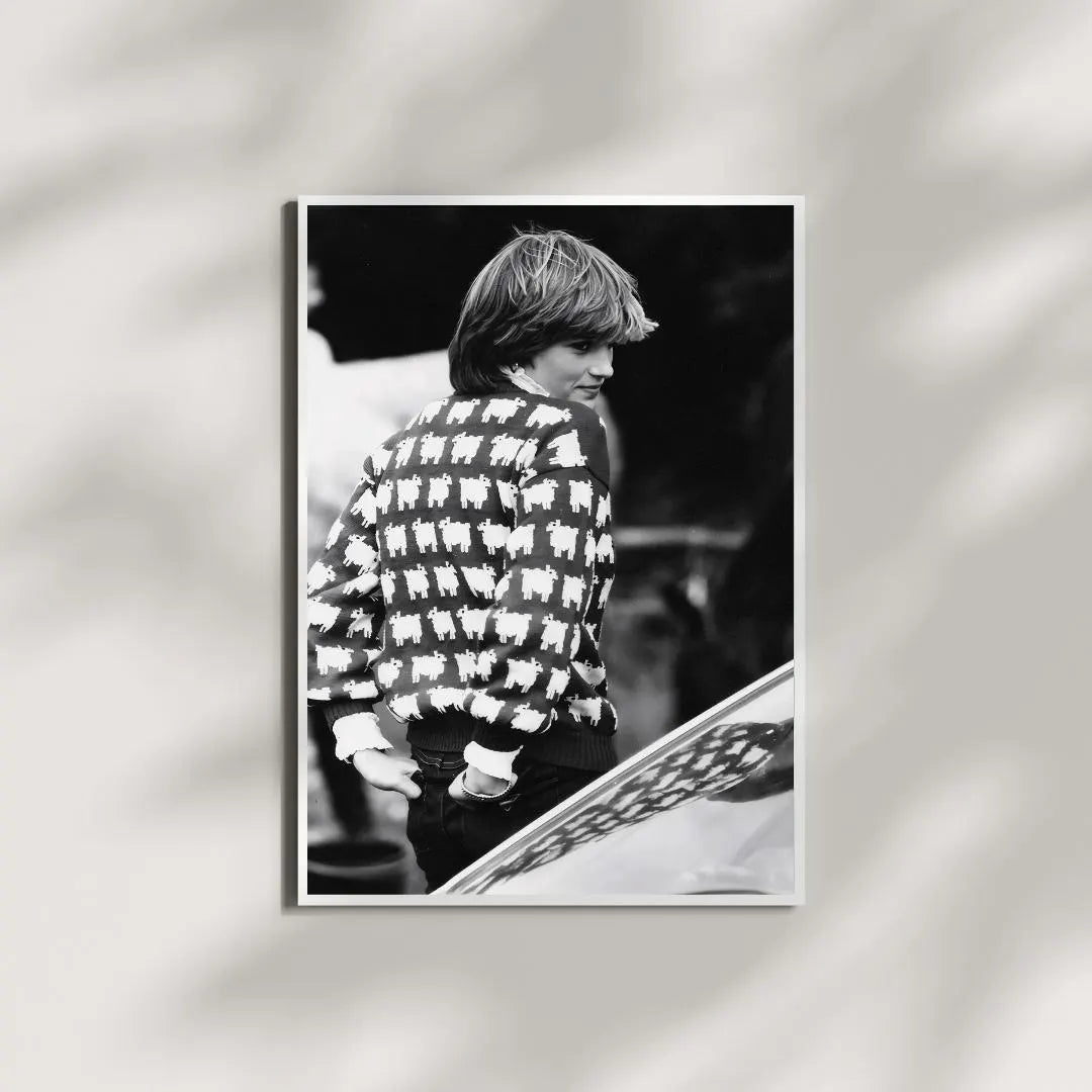 Princess Diana Poster, Photography Wall Art, Black Sheep Sweater